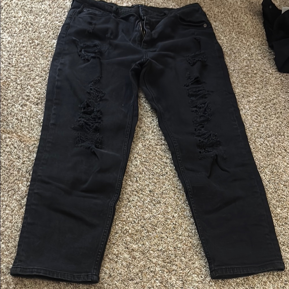 Distressed Black Jeans